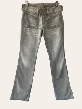 Diesel Gray Low Rise Straight Leg Denim Jeans Size 25
